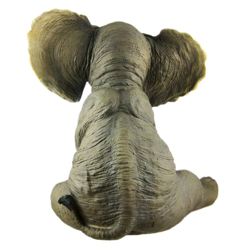 Hand-Painted Gray Resin Elephant Garden Statue with Lantern