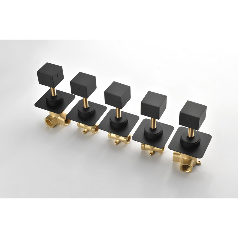Extra High Flow Matte Black Volume Control, 3/4" Cast Metal With Brass And Stable Shower Water Control Valve - Metal, Adjustable Handle For Precise Flow, Intensity, Temperature Functionality