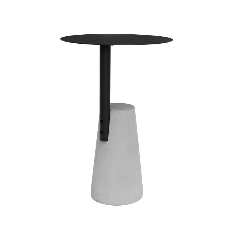 Modig Pedestal Concrete Metal End Table