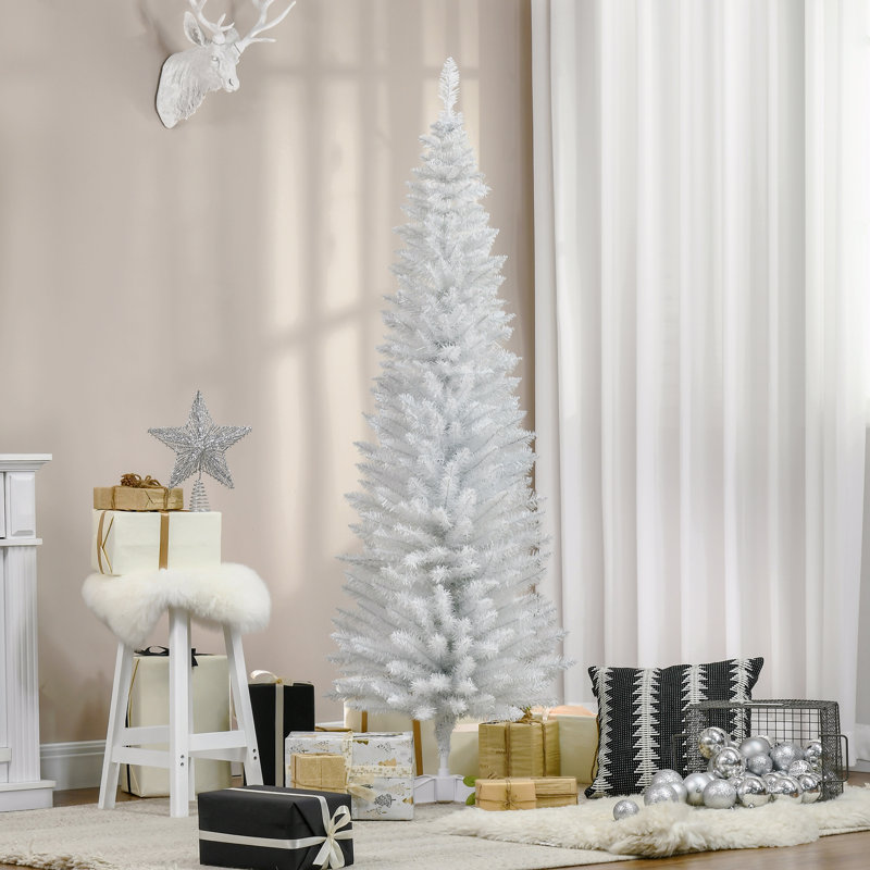 Arbre de Noël artificiel 6 pi avec arbre de Noël mince 6 pi avec 390 branches réalistes et support en plastique, 5.90'