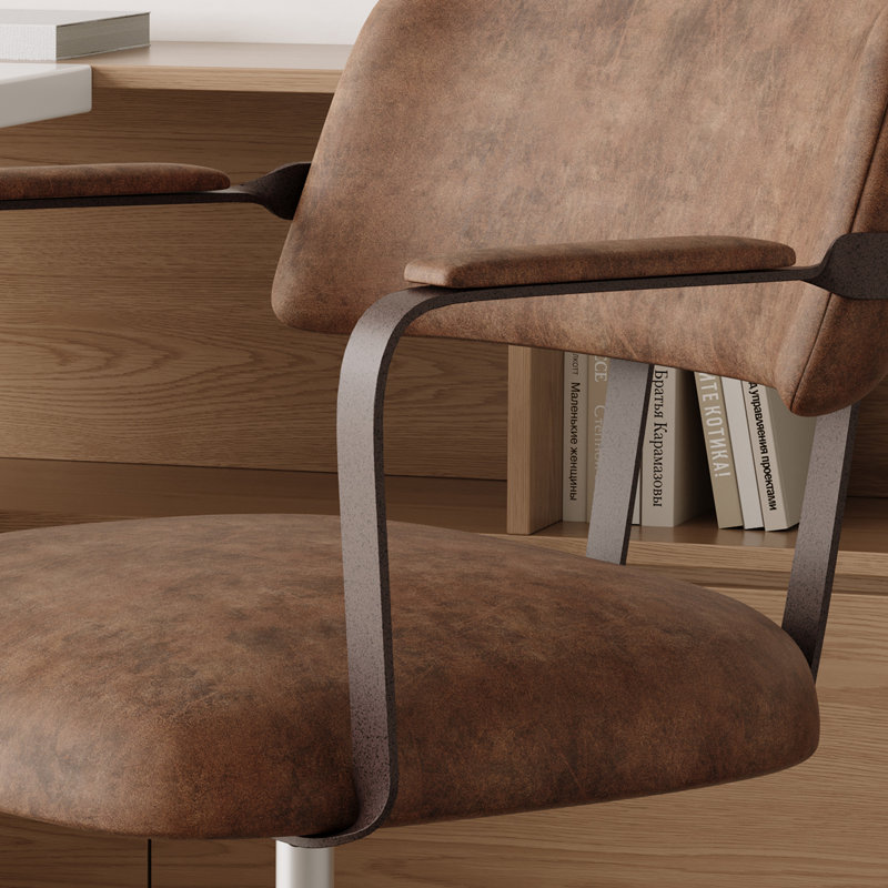 Mid Century Office Desk Chair, Brown