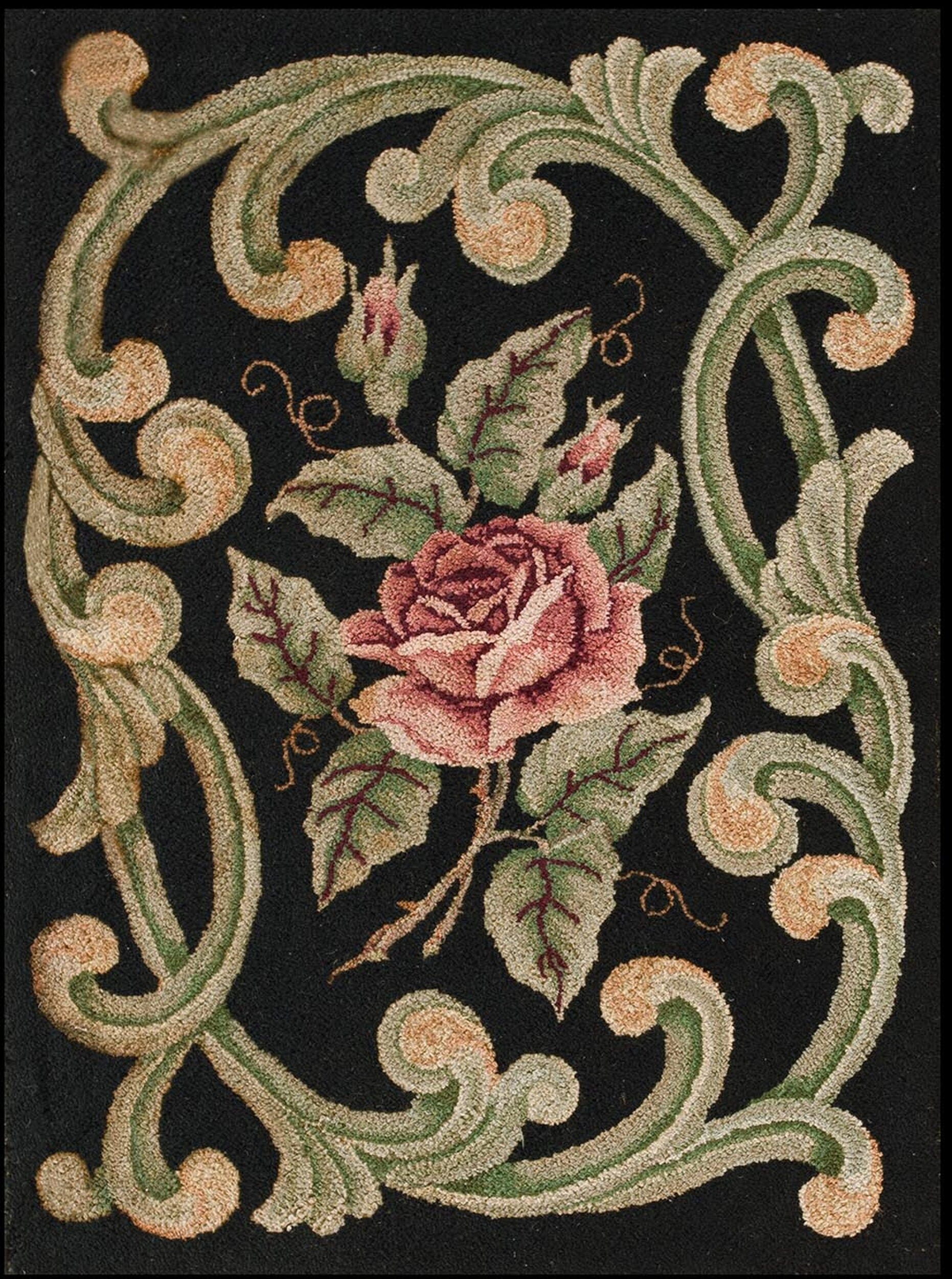 Rugs On Net Antique American Hooked Rug American Black 1920s | Perigold
