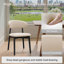 Chaise de salle à manger rembourrée en tissu de lin et de coton beige avec pieds en bois massif noir, ensemble de 2 chaises sans accoudoirs pour la cuisine, le restaurant, le salon, la salle de réunion-129702407