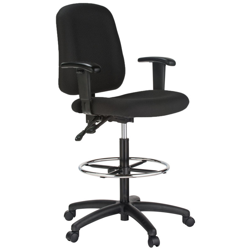 Polyester Blend Drafting Chair, Black