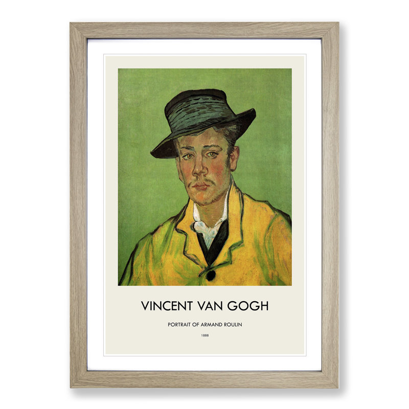 Portrait of Armand Roulin Print by Vincent Van Gogh - Picture Frame Painting, Oak Framed, 65cm H x 48cm W x 2cm D