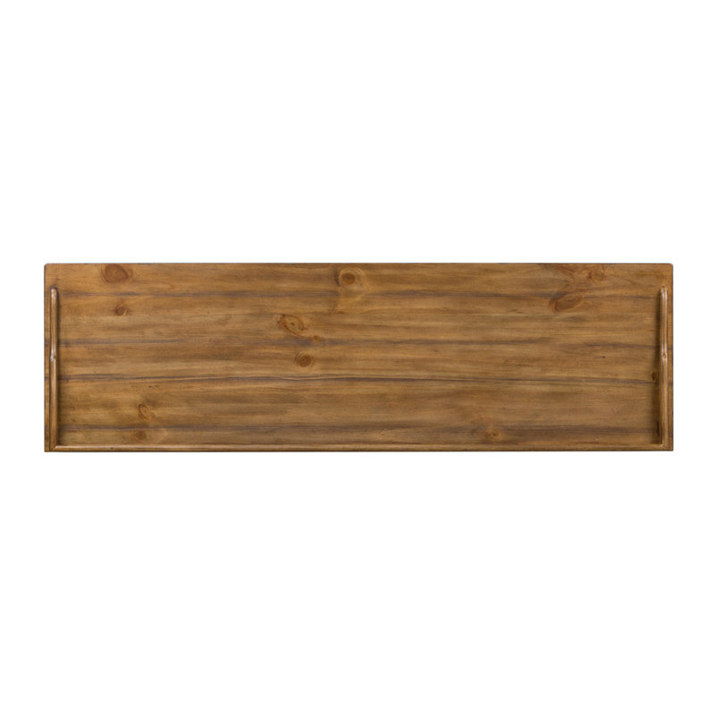 Antique White and Tobacco Traditional Storage Hall Bench