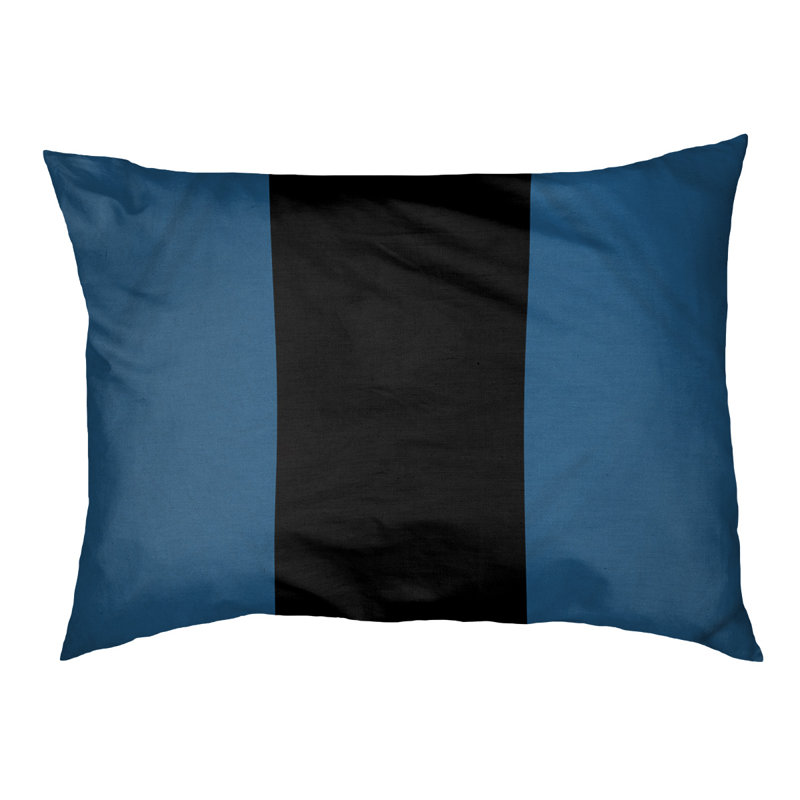 Oreiller Atlanta, Petit (L 18 po x l 28 po), Bleu / noir
