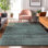 Tapis bleu sarcelle lavable à la machine Premium Prisco