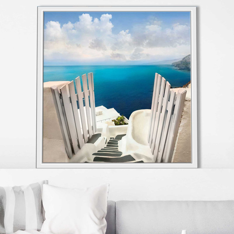 Blue Dreams par Mike Calascibetta - photographie, Cadre flottant blanc, H 27,5 po x l 27,5 po x P 2 po