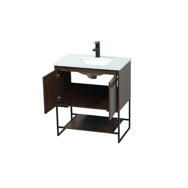 Ensemble de meuble-lavabo simple 30 po Rozell, Noyer