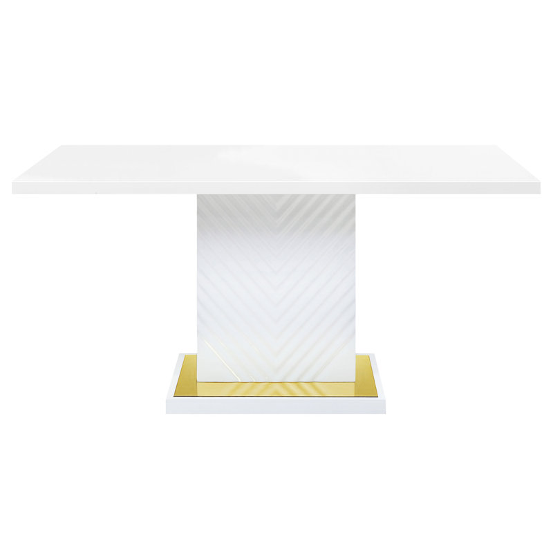Table de salle à manger à piédestal 71,5 po Dovale, Blanc
