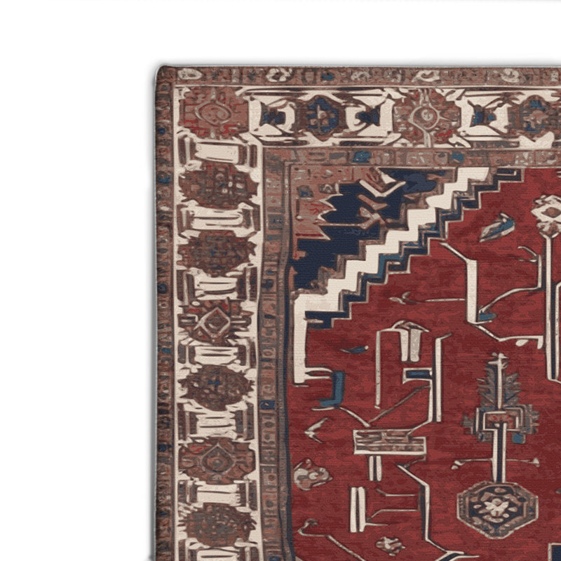 Persian Black Indoor and Outdoor Area Rug, Rectangle 4' x 6'