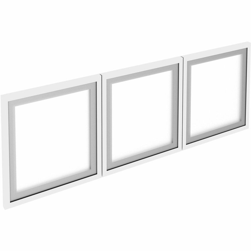 Wall-Mount Hutch Frosted Glass Door, 16.8"H x 44.88" W x 0.75" D