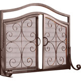 Small Crest Fireplace Screen With Doors