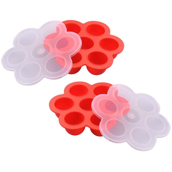 Recod Silicone Egg Bites Molds for Instant Pot Accessories,Food Freezer Trays Ice Cube Trays Silicone Food Storage Containers with Lid