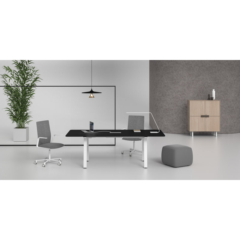 Alyxa Rectangle Conference Table, Black/White, 72cm H x 80cm W x 180cm L