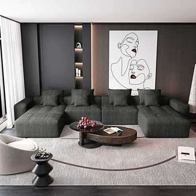 Canapé modulaire surdimensionné moderne avec 8 coussins et 8 canapés