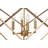 Gold Metal Geometric Caged 4 Light Room Chandelier with Link Style Chain