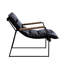 Fauteuil d'appoint en cuir fleur avec structure en métal, coussin de dossier serré, hauteur de 22 po, hauteur du produit de 33 po, aucun assemblage requis, poids de 24 lb, largeur du siège