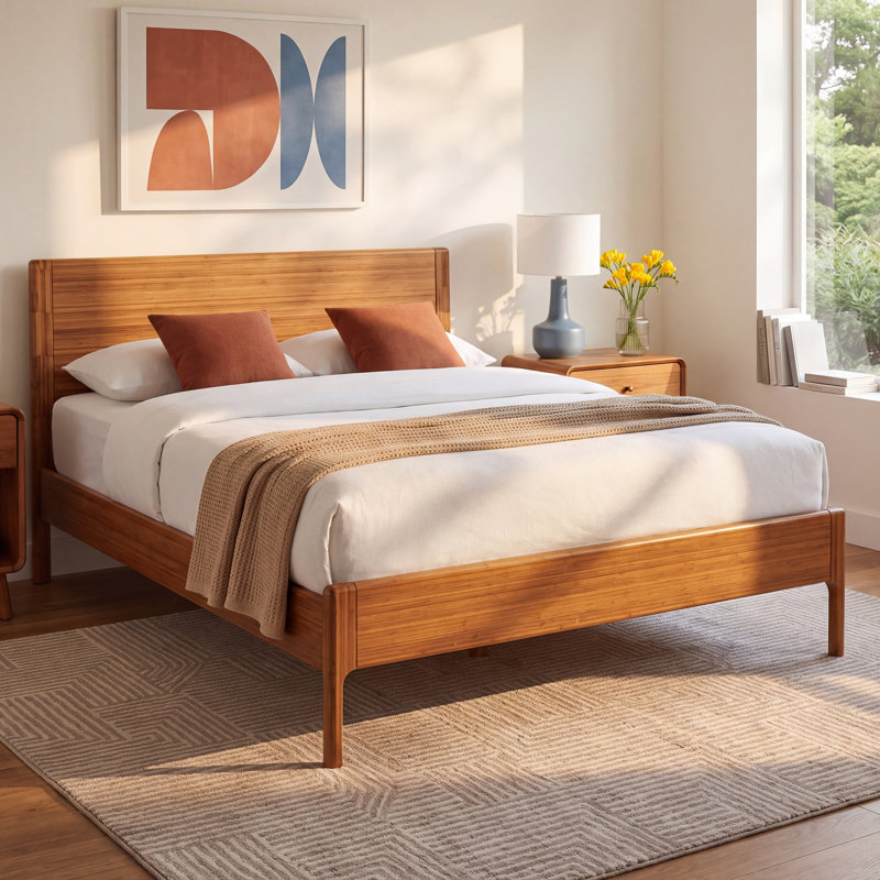 Benicio Solid Wood Platform Bed, Queen