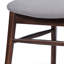 Chaises de salle à manger rembourrées de style Mid-Century 2 pièces, noyer + gris anthracite, pieds évasés, assemblage facile, convient aux chaises multi-espaces et à la construction, look rétro, siège confortable-1397591094
