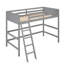 Lit mezzanine simple en bois massif avec échelle-999212334