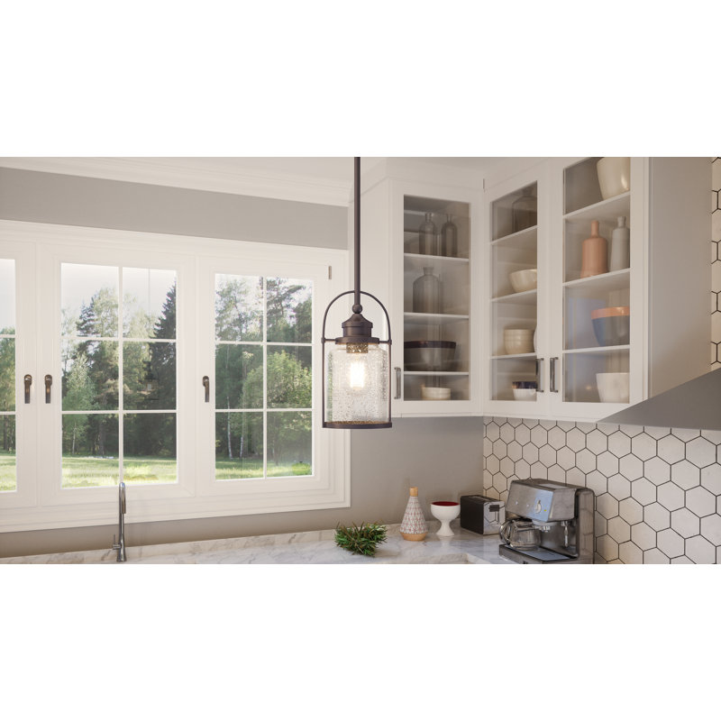 Luminaire suspendu en pot 1 lumière Payson, Bronze occidental, H 12 po x l 6,5 po x P 6 po