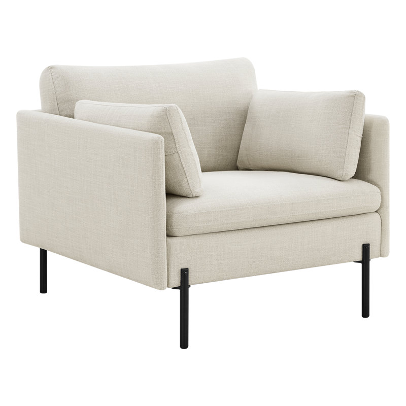 Fauteuil rembourré, Lin beige