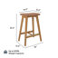 Tabouret à hauteur de comptoir rembourré Beryl (24 po) - paquet de 2, similicuir pacane / caramel-96615134-96615123-96615132