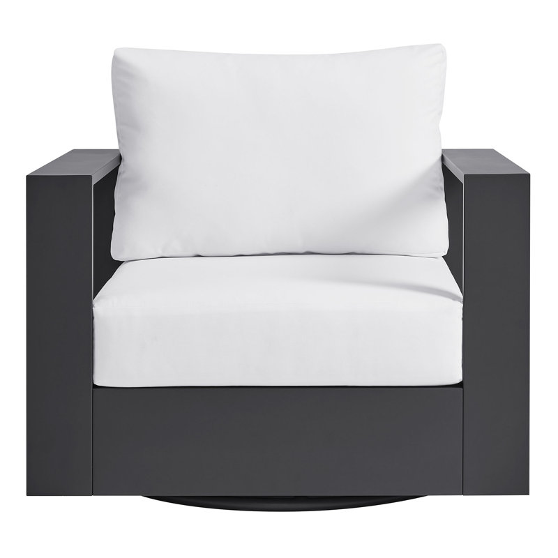Fauteuil pivotant en aluminium thermolaqué Tahoe, Blanc