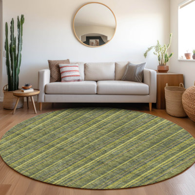 Tapis olive Prisco lavable à la machine de qualité supérieure