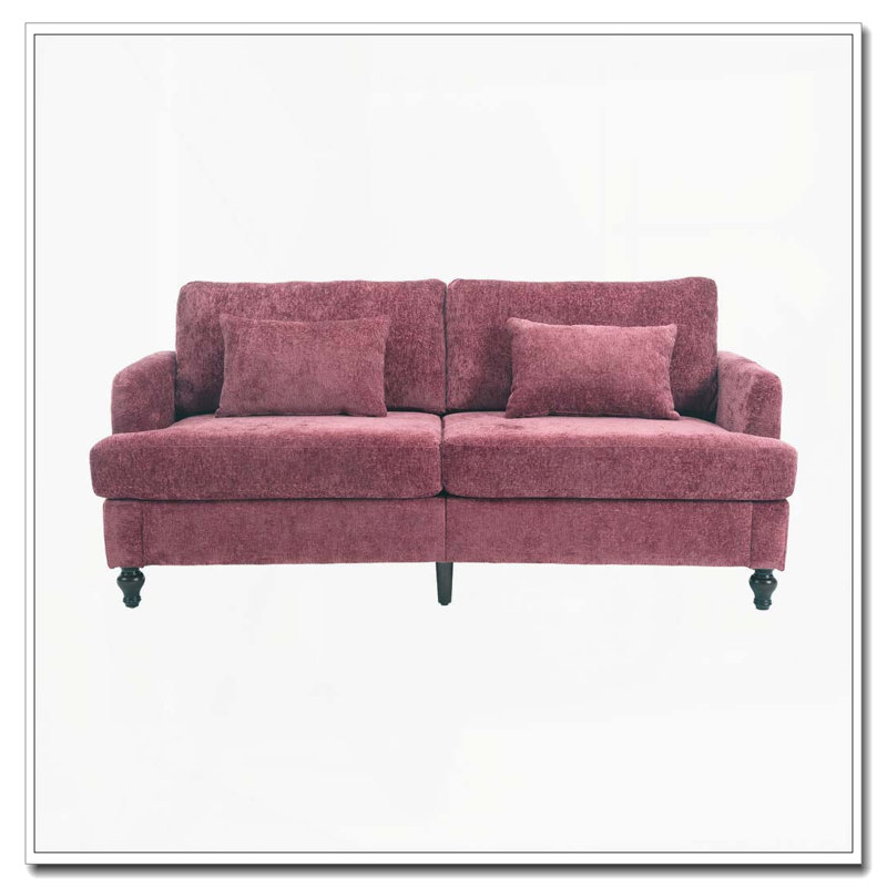 Canapé-lit en chenille moderne, Vin rouge