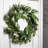 Artificial Variegated Leaf Wreath 28"H; Green