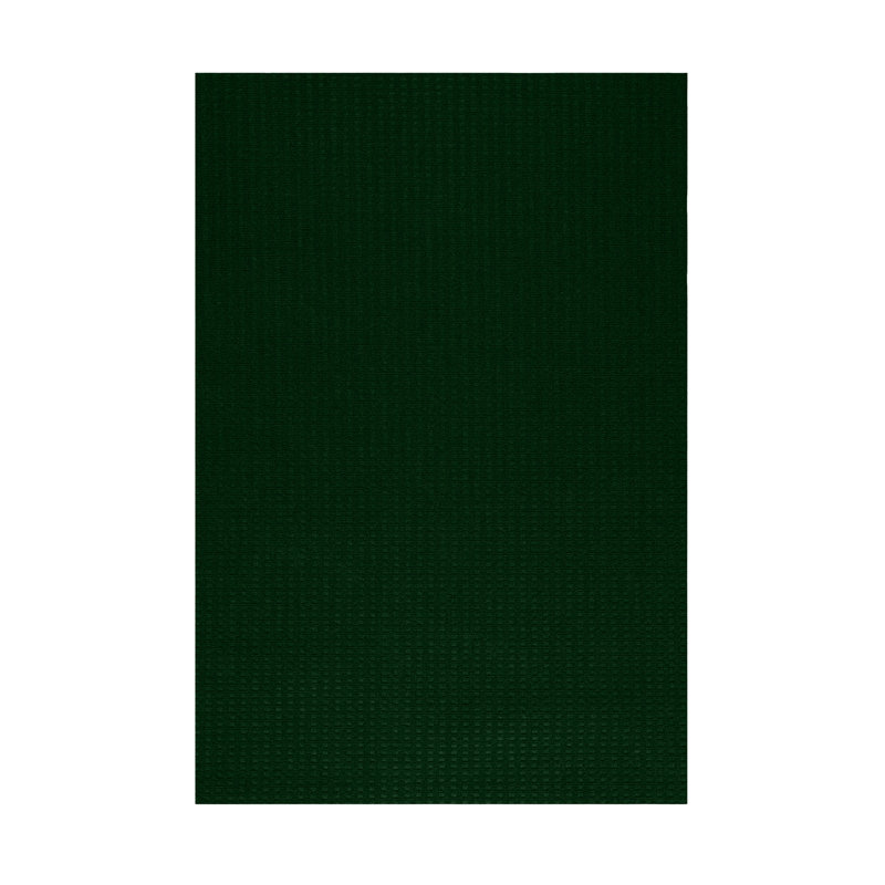Tapis d'intérieur / extérieur tissé à la machine de couleur unie vert forêt, Rectangle 6 pi x 7 pi