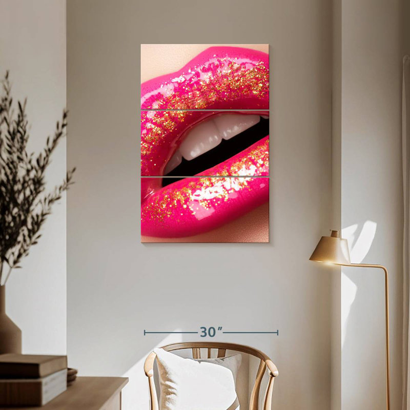 Shuttleworth Sparkling Pink Lips, 57" H x 36" W