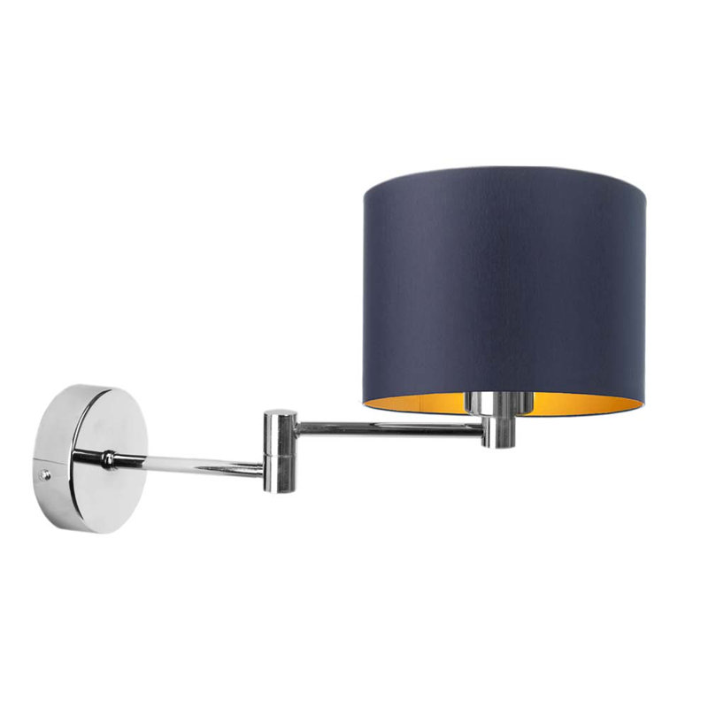 Sussman Steel Swing Arm Sconce, Navy, Silver
