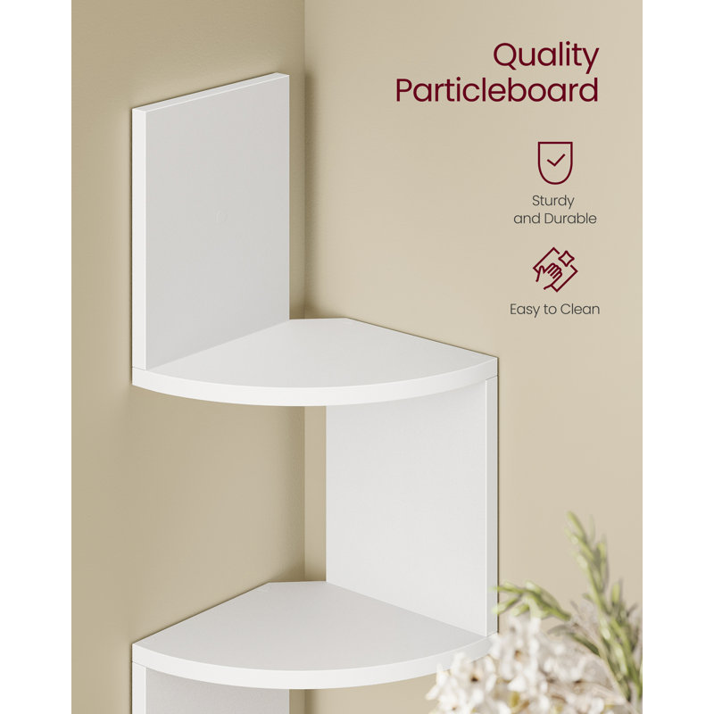 Wall Mounted Corner Shelf With RGB LED Lights, 5-Tier Floating Corner Bookshelf, Plant Shelf, For Bedroom, Living Room, Bathroom, Office, Button And Remote Control