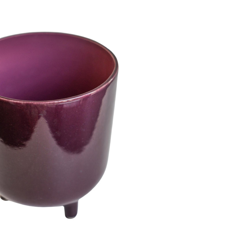 Lecce Speckled Planter, Plum