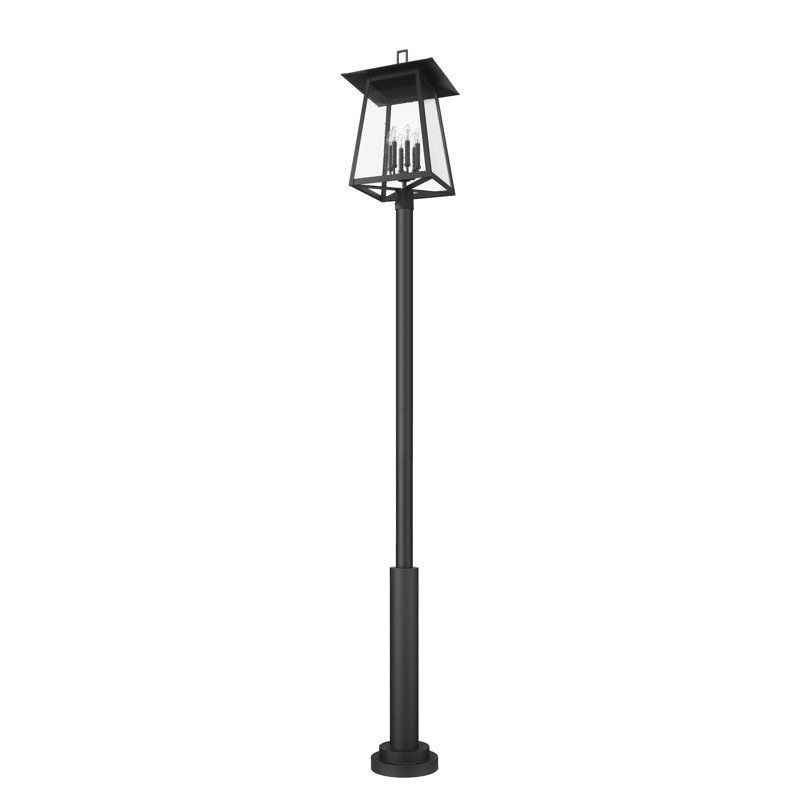 Solis 6 Light Outdoor Post Mounted Fixture in Black