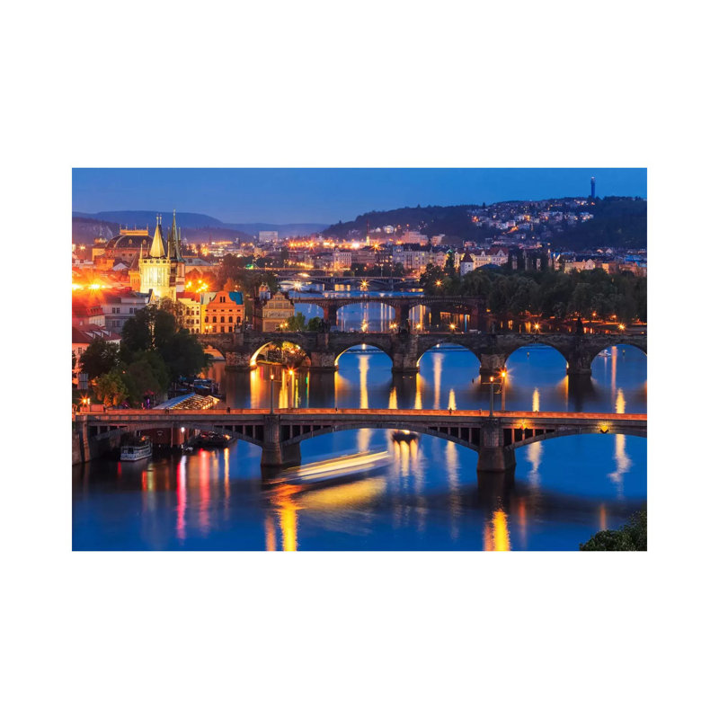 The Bridges Of Prague by Jim Nilsen - Wrapped Canvas Print, 20.32 cm H x 30.48 cm W