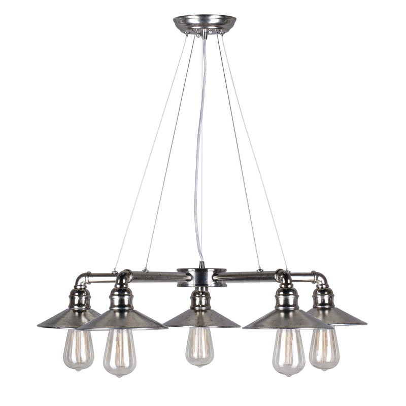 Lustre classique/traditionnel ombré 5 lumières Mcquiston, Chrome rétro