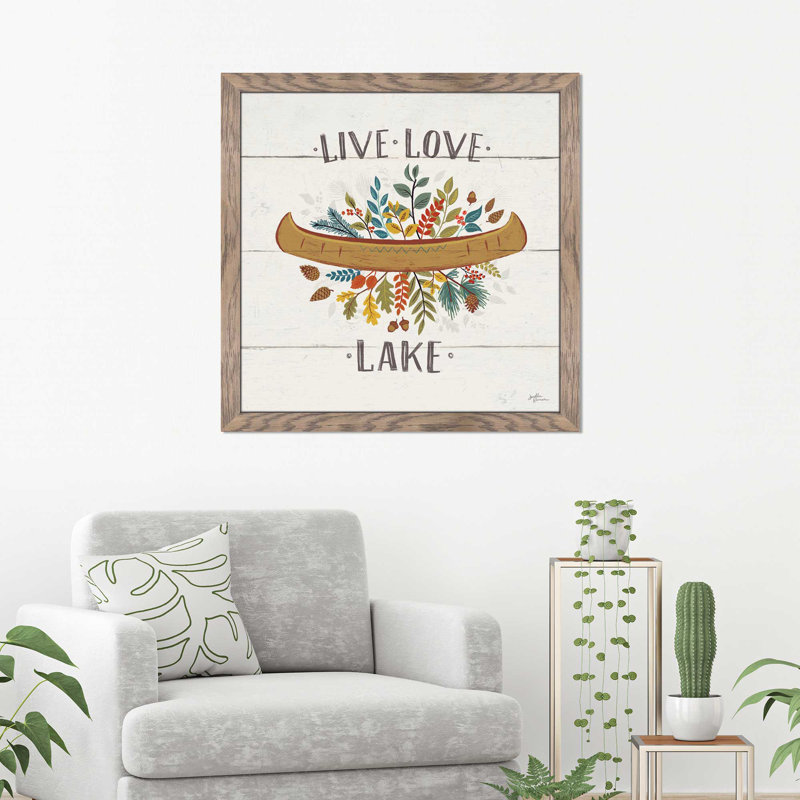 «Peace and Lodge I», reproduction d'art textuel sur toile, H 21,5 po x l 21,5 po x P 0,75 po, Cadre taupe délavé