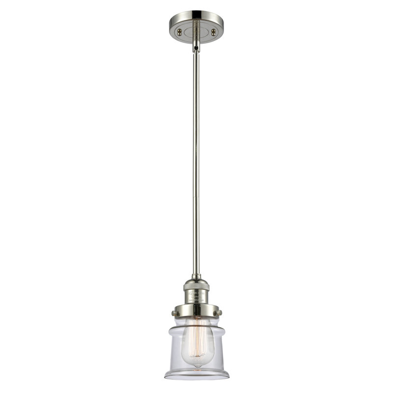 Luminaire suspendu en forme de cloche à 1 lumière Alexandira, Transparent, Ampoule non incluse, Bronze huilé