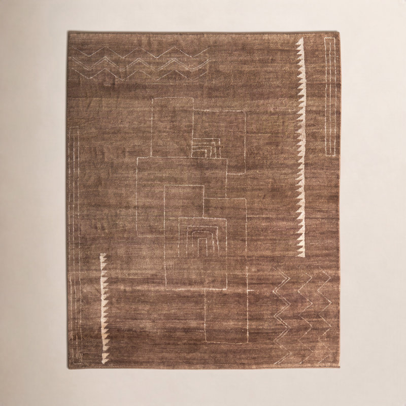 Monaco Modern Abstract Brown Area Rug, Rectangle 8'6" x 11'6"