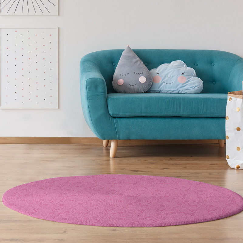 Chenille Abstract Indoor Rug, Round 5'
