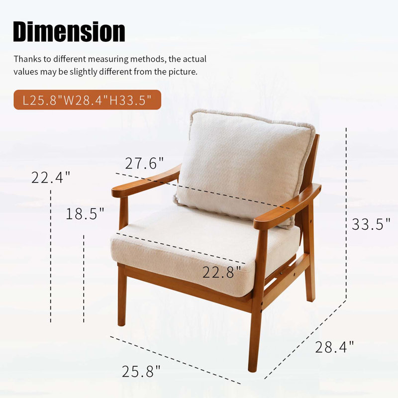 Fauteuil de lecture confortable pour appartement, salle d'attente, balcon, Blanc
