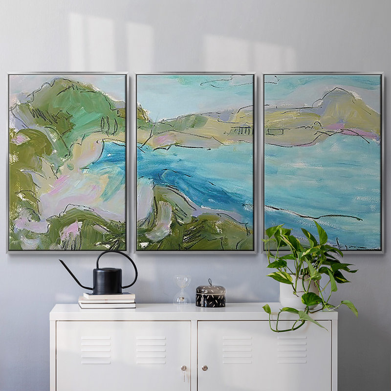 Landing Strip, impression sur toile 3 pièces, Encadrement argenté, H 40 po x l 78 po x P 2 po