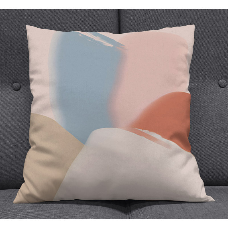 Throw Pillow With Insert, 20"H x 20"W, Brown/Pink Abstract 3