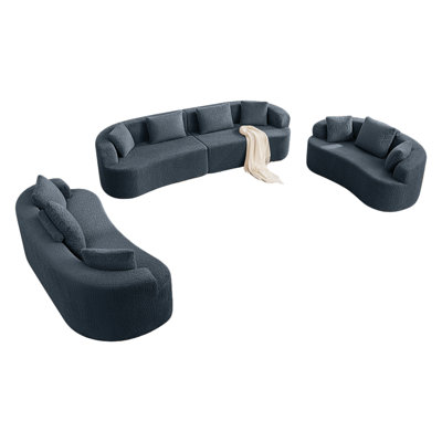 3 - Piece Modern Curved Modular Sofa Set