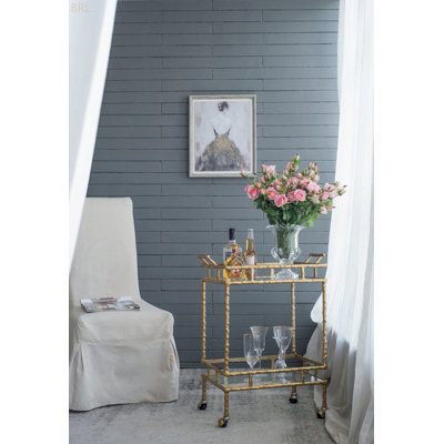 23.5X13.5X30" Twig Bar Cart, Antique Brass